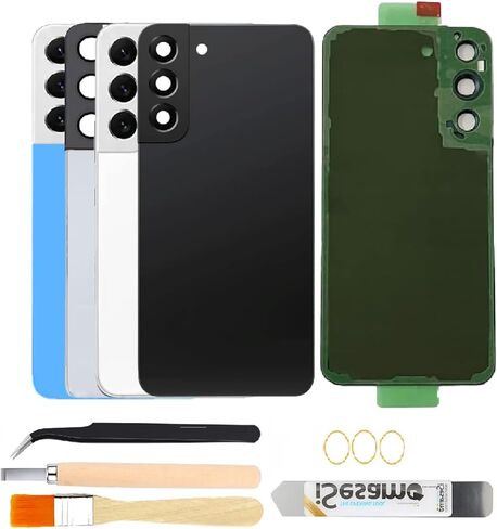 بديل الزجاج الخلفي الخلفي لهاتف Samsung Galaxy S22 مع عدسة زجاجية للكاميرا + لاصق + مجموعة أدوات إصلاح (جرافيت) رمادي in Kuwait
