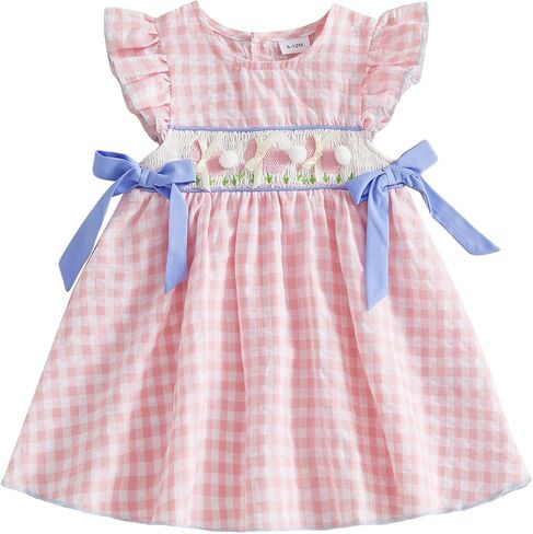 فستان عيد الفصح للأطفال البنات الصغار بدون أكمام على شكل أرنب وأكمام طويلة فساتين عيد الفصح للفتيات الصغيرات ملابس الربيع in Saudi Arabia