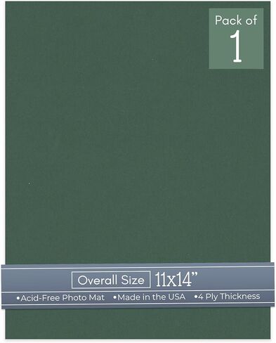 Countryarthouse Hunter Green Acid Free 11x14 لوحة دعم - لوحة حصيرة صور غير مألوفة - 1 ورقة in Kuwait