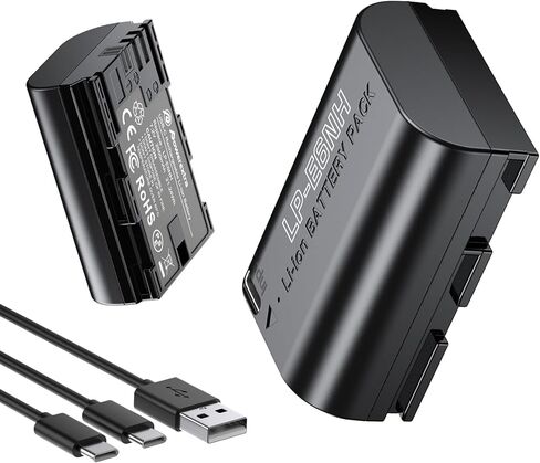 2950mAh LP-E6NH Battery 2-Pack Compatible with Canon EOS R7 R6 R5 60D 70D 80D 90D 5D 5Ds 6D 7D Mark II III IV Camer, Type-C Direct Charging Port Battery in Saudi Arabia