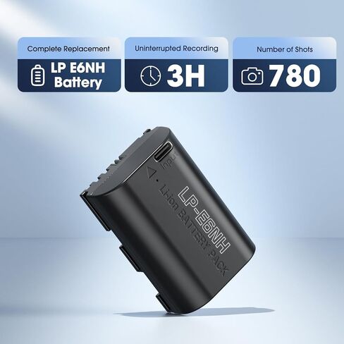 2950mAh LP-E6NH Battery 2-Pack Compatible with Canon EOS R7 R6 R5 60D 70D 80D 90D 5D 5Ds 6D 7D Mark II III IV Camer, Type-C Direct Charging Port Battery in Saudi Arabia