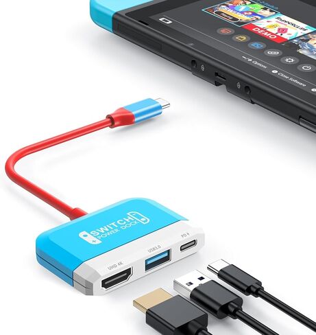 RREAKA Switch Dock لنينتندو سويتش 1 وOLED، محول تلفزيون سويتش مع 4K HDMI، منفذ USB3.0، PD 100W، محطة إرساء محمولة للسفر لنينتندو 1 وOLED (ليس لـ 2) in Kuwait