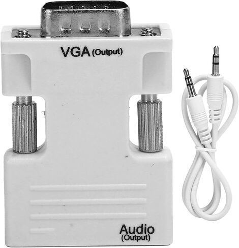 Vikye HDMI to VGA Adapter, High Definition Multimedia Interface to VGA Female to Male Converter HD Audio Cable Adapter (White) in Kuwait