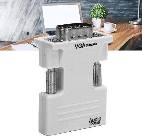 Vikye HDMI to VGA Adapter, High Definition Multimedia Interface to VGA Female to Male Converter HD Audio Cable Adapter (White) in Kuwait