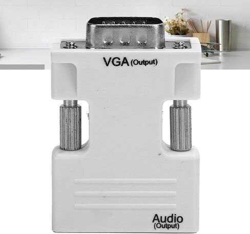 Vikye HDMI to VGA Adapter, High Definition Multimedia Interface to VGA Female to Male Converter HD Audio Cable Adapter (White) in Kuwait