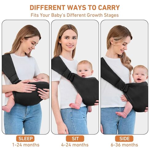 Baby Sling Carrier, Baby Carrier Newborn to Toddler, Mesh Toddler Carrier, Lightweight Breathable Summer Baby Wraps Carrier, Baby Carriers One Size Fits All (Black) in Saudi Arabia