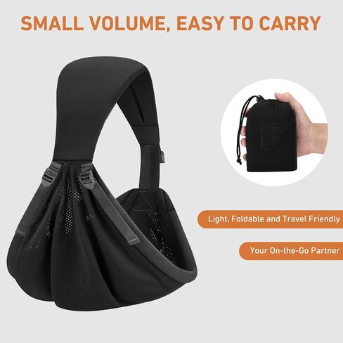 Baby Sling Carrier, Baby Carrier Newborn to Toddler, Mesh Toddler Carrier, Lightweight Breathable Summer Baby Wraps Carrier, Baby Carriers One Size Fits All (Black) in Saudi Arabia