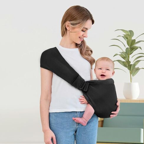 Baby Sling Carrier, Baby Carrier Newborn to Toddler, Mesh Toddler Carrier, Lightweight Breathable Summer Baby Wraps Carrier, Baby Carriers One Size Fits All (Black) in Saudi Arabia