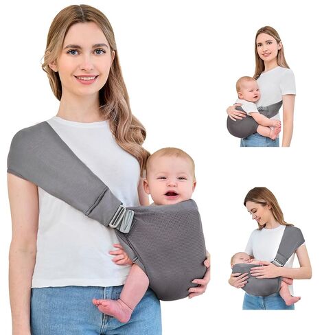 Baby Sling Carrier, Baby Carrier Newborn to Toddler, Mesh Toddler Carrier, Lightweight Breathable Summer Baby Wraps Carrier, Baby Carriers One Size Fits All (Black) in Saudi Arabia