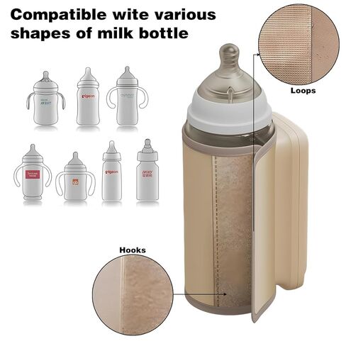 Portable Bottle Warmer for Travel, Fast Warming, Waterless Milk Warming with Battery-Powered for Home Outdoor, Comfortable Baby Feeding On The Go, Fast Baby Milk Warmer with Timer (Brown) in Kuwait