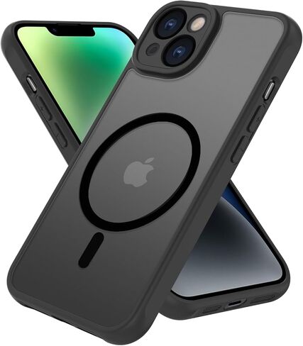 Anti-Yellowing Magnetic for iPhone 17 Pro Max Case with 1 Screen Protector [Mil-Grade Drop Protection] [Compatible with Magsafe] Shockproof Slim Transparent Protective Phone Case, Clear Black in Saudi Arabia