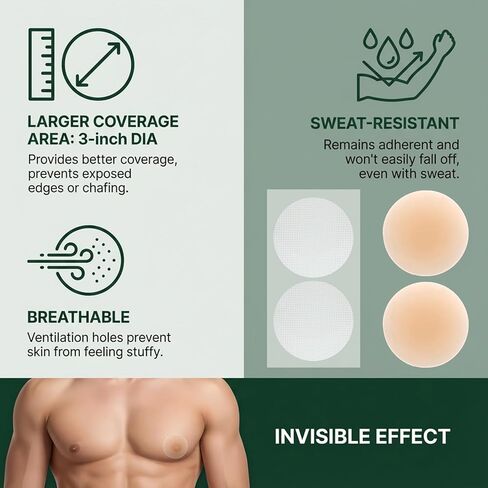102 Pcs Nipple Covers for Men, Anti Chafing Care Protector Nipple Tape Pasties Covers Sticker Disposable No Show Protection Guards for Men Running Sports Gym Marathon in Saudi Arabia