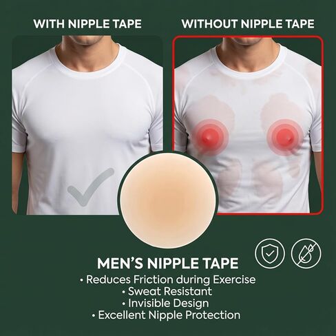 102 Pcs Nipple Covers for Men, Anti Chafing Care Protector Nipple Tape Pasties Covers Sticker Disposable No Show Protection Guards for Men Running Sports Gym Marathon in Saudi Arabia