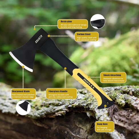 فأس تخييم صغير، شفرة فولاذية مزورة مع مقبض ممتص للصدمات، فتحة خارجية للتخييم والمطبخ، تقطيع الخشب والتلطيف in Kuwait