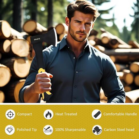 فأس تخييم صغير، شفرة فولاذية مزورة مع مقبض ممتص للصدمات، فتحة خارجية للتخييم والمطبخ، تقطيع الخشب والتلطيف in Kuwait