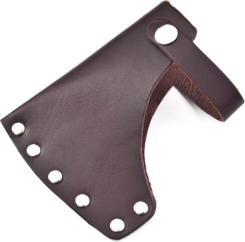 Hatchet Sheath Axe Head Cover, Leather Sheath Axe Sheath Hatchet Cover for Hunting Camping Axes & Hatchets, 2- Piece (Dark Brown) in Saudi Arabia