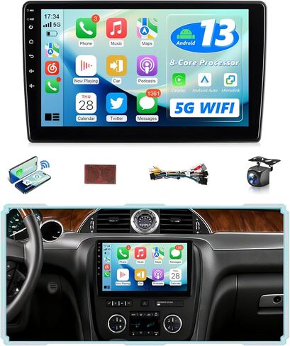 ستيريو سيارة 4G+64G Android 13 لسيارة شيفروليه تشيفي سيلفرادو 2007 إلى 2014 لراديو Suburban Apple CarPlay Android Auto، شاشة لمس 10.1 بوصة لكاميرا Tahoe GPS Naivi 5G WiFi BT FM RDS DSP SWC AHD in Kuwait