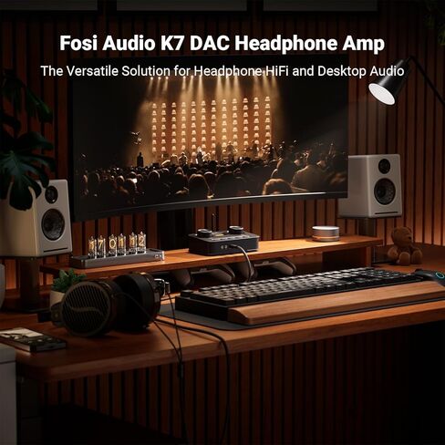 كابل Fosi Audio 2RCA إلى 2RCA بطول 3.9 قدم (1.2 متر) ومكبر سماعة رأس K7 DAC ومحول صوت رقمي USB C إلى تناظري لمساحة العمل وأجهزة الكمبيوتر الشخصية PS5 in Kuwait