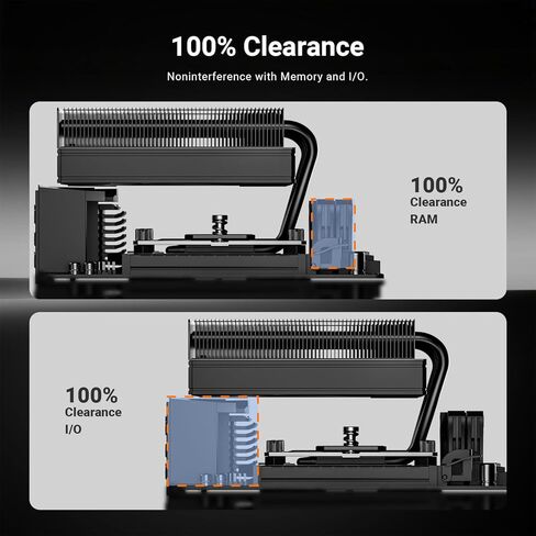 ID-COOLING IS-77-XT مبرد هواء وحدة المعالجة المركزية باللون الأسود، ارتفاع 77 مم، 6 أنابيب حرارية، مروحة PWM رفيعة 120 مم، متوافق مع Intel LGA1700/1200/115X وAMD AM5/AM4 - مثالي لأجهزة الكمبيوتر SFF وMini-ITX in Kuwait