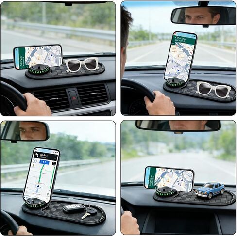 حصيرة سيارة متعددة الوظائف مضادة للانزلاق، حصيرة سيارة متعددة الوظائف مضادة للانزلاق، متعددة الوظائف - لوحة قيادة عالمية غير قابلة للانزلاق لتأمين الهاتف، مفاتيح للقيادة الآمنة والمنظمة in Kuwait