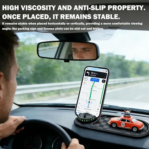 حصيرة سيارة متعددة الوظائف مضادة للانزلاق، حصيرة سيارة متعددة الوظائف مضادة للانزلاق، متعددة الوظائف - لوحة قيادة عالمية غير قابلة للانزلاق لتأمين الهاتف، مفاتيح للقيادة الآمنة والمنظمة in Kuwait