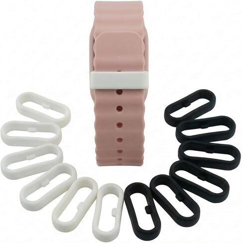 Brio Supply 12 Pack Band Keeper Compatible with Disney MagicBand 2.0 & Plus, Silicone Fastener Rings Security Loop Holder, Magic Band Locks Clips Accessories for Smart Watch Strap (Black & White) in Saudi Arabia