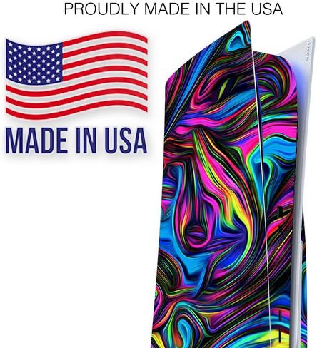 ITS A Skin Skins Compatible with Sony Playstation 5 Console Disc Edition - Protective Decal Overlay Stickers wrap Cover - Neon Color Swirl Glass in Saudi Arabia