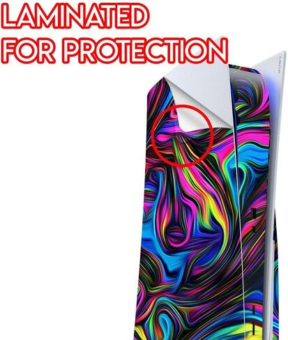 ITS A Skin Skins Compatible with Sony Playstation 5 Console Disc Edition - Protective Decal Overlay Stickers wrap Cover - Neon Color Swirl Glass in Saudi Arabia