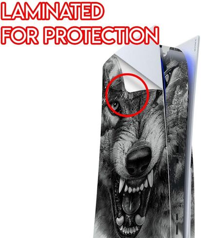 ITS A Skin Skins Compatible with Sony Playstation 5 Console Disc Edition - Protective Decal Overlay Stickers wrap Cover - Angry Wolf Growling Mountains in Saudi Arabia