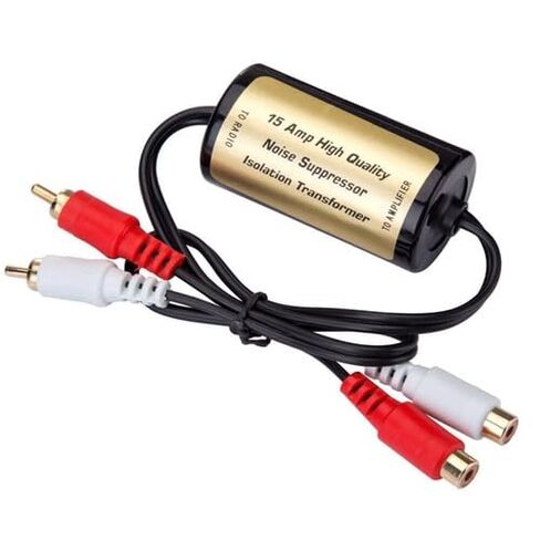 2 قطعة 15A المزدوج RCA الأرض حلقة المعزل 2-قناة الصوت مرشح الضوضاء مطلية بالذهب 35x65 مللي متر الجسم الأسود 5in أسلاك الإدخال/الإخراج in Kuwait