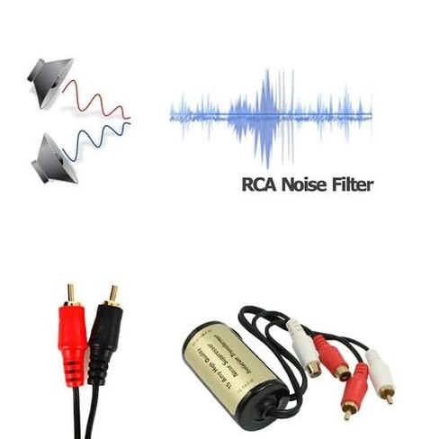 2 قطعة 15A المزدوج RCA الأرض حلقة المعزل 2-قناة الصوت مرشح الضوضاء مطلية بالذهب 35x65 مللي متر الجسم الأسود 5in أسلاك الإدخال/الإخراج in Kuwait