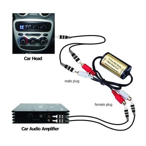 2 قطعة 15A المزدوج RCA الأرض حلقة المعزل 2-قناة الصوت مرشح الضوضاء مطلية بالذهب 35x65 مللي متر الجسم الأسود 5in أسلاك الإدخال/الإخراج in Kuwait