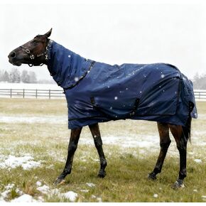 1200D Horse Turnout Blanket with Detachable Neck Cover, Medium Weight Water-Resistant Blanket，Winter Horse Blanket for Real Horses(78in/145cm) in Kuwait