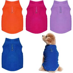 Rbenxia 4 Piece of Rose Red Dog Sweater with Leash Ring Soft Fleece Vest Dog Pullover Warm Jacket Pet Dogs Clothes Winter Dogs Outfits for Small Puppy Cat Pets (Rose Red+Red+Blue+Purple, Medium) in Kuwait