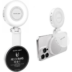 Tomum Magnetic Phone Selfie Light - Ring Lights Mirror Cell Phone Attachment Compatible for iPhone MagSafe Android with Magnetic Ring - Portable LED Fill Light for Selfies Camera Photo Video Recording in Kuwait