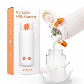 جهاز تسخين الزجاجات المحمول للسفر، تسخين سريع لمدة دقيقتين، تحكم دقيق في درجة الحرارة بأربعة مستويات، سعة كبيرة 12 أونصة، سخان حليب الأطفال أثناء التنقل لحليب الأم وتركيبة عمر بطارية طويل للتغذية الليلية in Kuwait