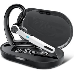 Bluetooth Headset, Wireless Headset with ENC Mic, 60H Talking Time Single-Ear Bluetooth Earpiece V5.3 with 400mAh Charging Case, IP7 Waterproof Hand-Free Headphones for iOS Android Cell Phones Golden in Kuwait