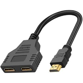 Hididi HDMI Splitter Adapter Cable, 1080P 1 in 2 Out, HDMI Male to 2 Female 1 to 2 Way Cable for HDTV, LCD Monitor in Kuwait