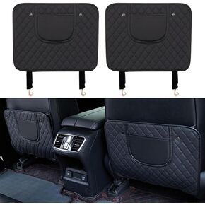 2 Pack Car Seat Back Protector for Audi Q5 SQ5 2008-2025, Leather Rear Seat Back Anti Kick Pads Anti-Dirty Durable Multifunctional Storage Bag Interior Accessories,Black in Saudi Arabia