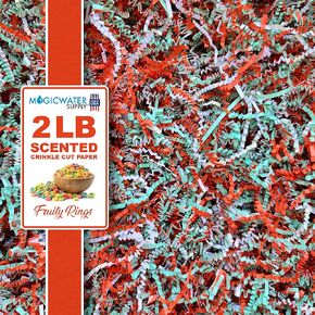 ورق مجعد معطر من MagicWater - 2 رطل - حلقات فاكهية - مثالية لحشو الورق الممزق، وحشو السلة، وصناديق الهدايا، وهدايا وصيفات العروس، ومستلزمات عيد الميلاد والمزيد - لجميع المناسبات in Kuwait