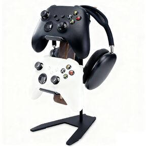 Controller Stand and Headphone Stand, Creative Wooden Controller Holder for Game Room Décor, Controller Stand for Desk, Fit Xbox, PS4, PS5 in Saudi Arabia