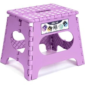 مقعد خطوة قابل للطي من ديلكسو، مقاس 13 بوصة غير قابل للانزلاق وقابل للطي يصل إلى 300 رطل، مقعد خطوة مع مقبض، خفيف الوزن للمطبخ والحمام وغرفة النوم والحديقة، أسود، قطعة واحدة in Kuwait