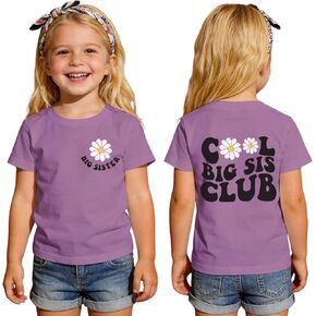 Big Sister Shirts for Toddler Girls Big Sis Tees | Cool Big Sis Club T-Shirt, Baby Announcement Tees, Gender Reveal Outfits, Summer Big Sister Tops in Kuwait