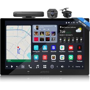 Single/Double DIN Car Stereo - 12.95" QLED Floating Screen, 8G+128G CarPlay/Android Auto, SPDIF, RCA, DSP 7.1.2, HDMI-in, 4G, Wi-Fi, BT, AI-Powered, OTA w/Mic, 1080P Dual Cam, X10G129E in Saudi Arabia