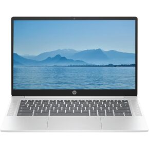 HP 2026 Lightweight Portable Chromebook, 14'' HD IPS Display, Intel Quad-Core N Processor Up to 3.70GHz, 4GB DDR5, 128GB SSD Storage, Ultra-Fast 6th Gen WiFi, Chrome OS, Pastel Silver, Renewed in Kuwait