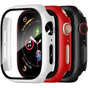 Charlam Compatible with Apple Watch Ultra Screen Protector 49mm iWatch Case, 3 Pack Full Protective Ultra-Thin Hard PC Bumper Scratch Resistant HD Protective Face Cover, Black/NavyBlue/White,49mm in Kuwait