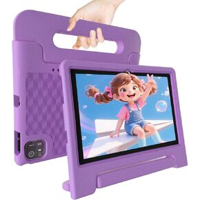 2025 Latest 10.1 inch Kids Tablet Android 15 Tablets for Kids with EVA Protective Case 8GB RAM 64GB Storage Toddler Tablet, Parental Controls, 12-hr Battery, WiFi, GPS, Pink in Kuwait