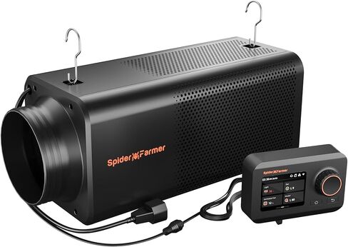 مروحة Spider Farmer مقاس 6 بوصات مع فلتر كربون، ونظام تهوية 2 في 1، والتحكم في التطبيق، ومروحة قناة مع وحدة تحكم في درجة الحرارة والرطوبة GGS، ومجموعة تنقية الهواء لخيمة النمو، والدفيئة in Kuwait