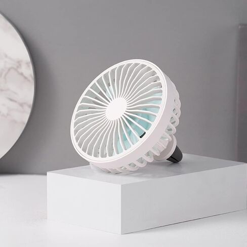 مروحة سيارة Riloer مع ضوء ليلي، مروحة سيارة بتحكم منفصل، مروحة تبريد السيارة، مروحة USB للسيارة، مروحة تبريد مكيف الهواء 3 سرعات الرياح، مروحة مشبك تبريد السيارة، قابلة للدوران 360 درجة، أبيض in Saudi Arabia