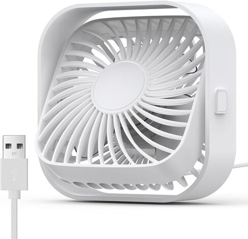 مروحة مكتب USB، [تدفق هواء قوي] مروحة طاولة شخصية محمولة مع 3 سرعات، دوران 360 درجة، مروحة تبريد صغيرة هادئة لسطح المكتب وغرفة النوم والمنزل (تعمل بمنفذ USB) in Saudi Arabia